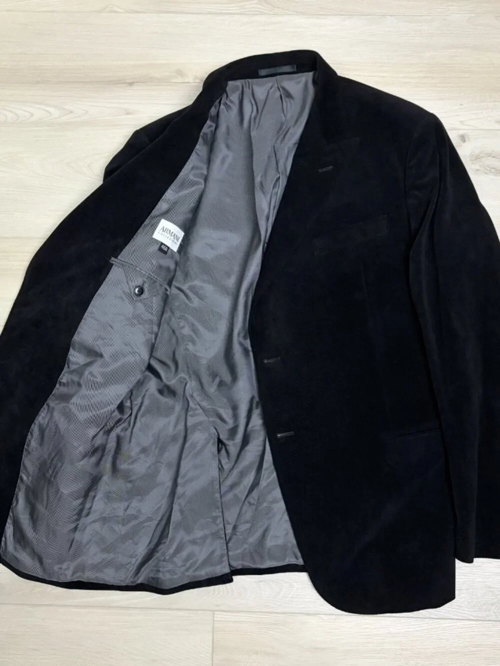 ARMANI COLLEZIONI Black Luxury Designer Business Casual Blazer Jacket Mens 46R